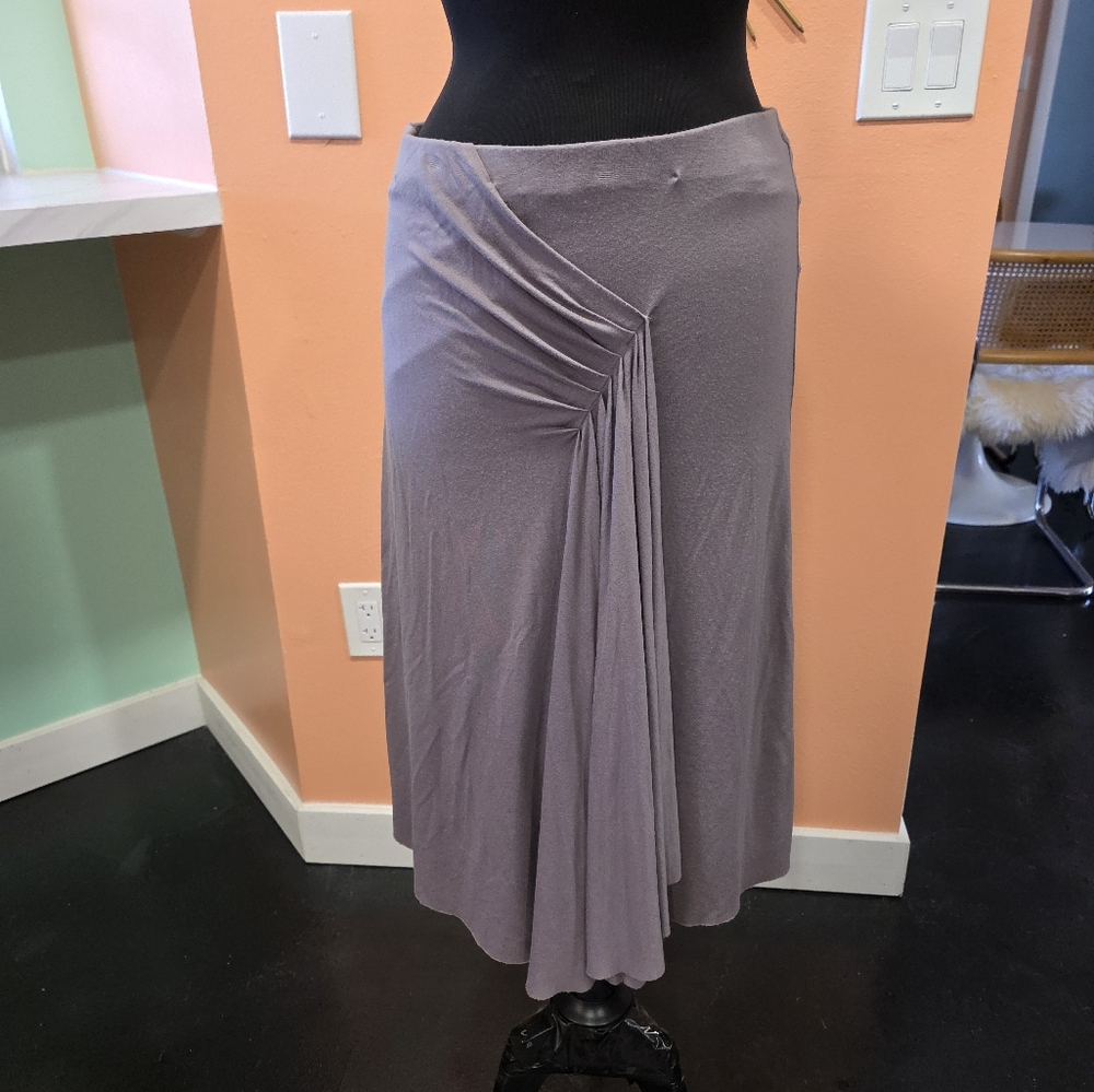 Peruvian Connection Medium Taupe Gray Pleated Max… - image 7